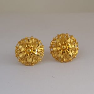 22Kt Plain Gold Earrings/Studs (3.530 Grams)