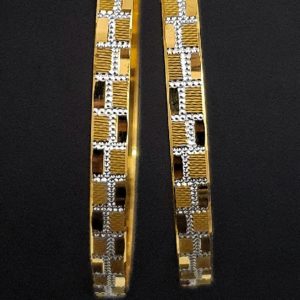 Gold and Rhodium finish Bangles (26.620 grams) set of 2