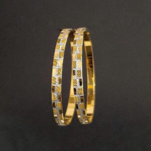 Gold and Rhodium finish Bangles (26.620 grams) set of 2