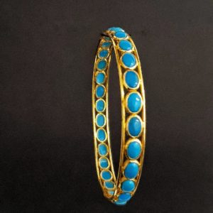 Turquoise Bangles set in 18K Gold (12.91grams)