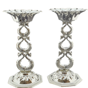 925 Handcrafted Silver Pooja Lamps/ Diyas (138.500 Grams)