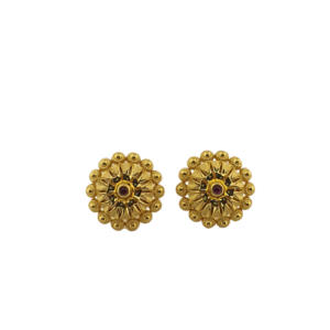 22K Plain Yellow Gold Stud Earrings (4.160 Grams)