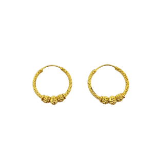 Lightweight 22K Plain Gold Bali  Earrings ( 2.210 Grams)