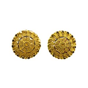 22K Plain Yellow Gold Stud Earrings (4.430 Grams)