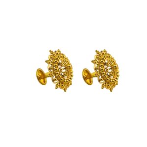 22K Plain Yellow Minimalist Gold Stud Earrings (4.840 Grams)