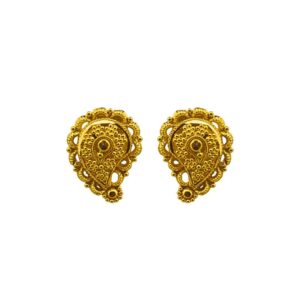 22K Plain Yellow Gold Stud Earrings (3.220 Grams)