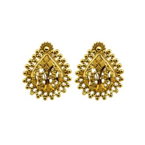 22K Plain Yellow Luxury Gold Stud Earrings (4.840 Grams)