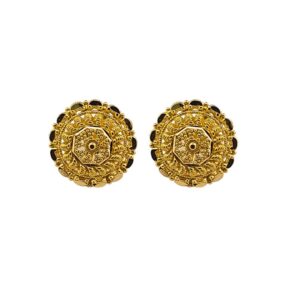 22K Plain Yellow Gold Stud Earrings (4.570 Grams)