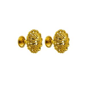 22K Plain Yellow Gold Stud Earrings (3.660 Grams)