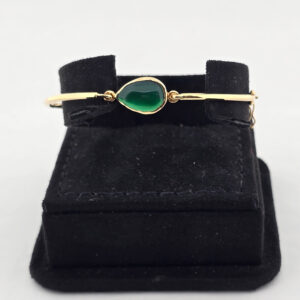 18kt Rose Gold Bracelet with Green Onyx Motif