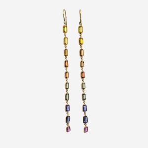 Multi Sapphire Gemstone Hoops in 18K Gold