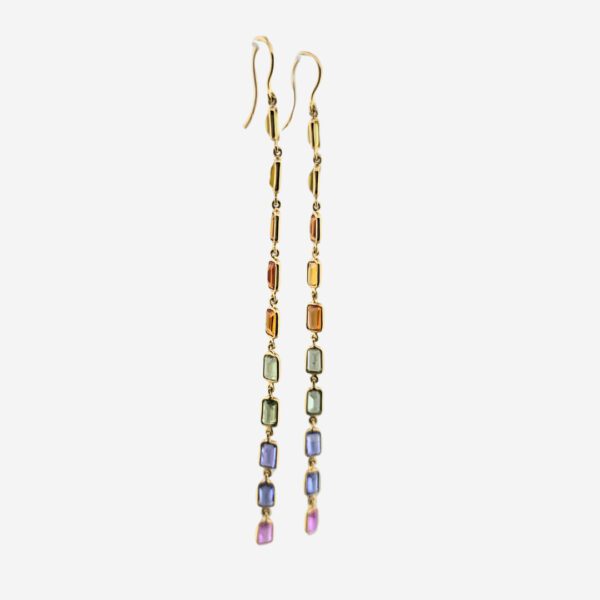 Multi Sapphire Gemstone Hoops in 18K Gold