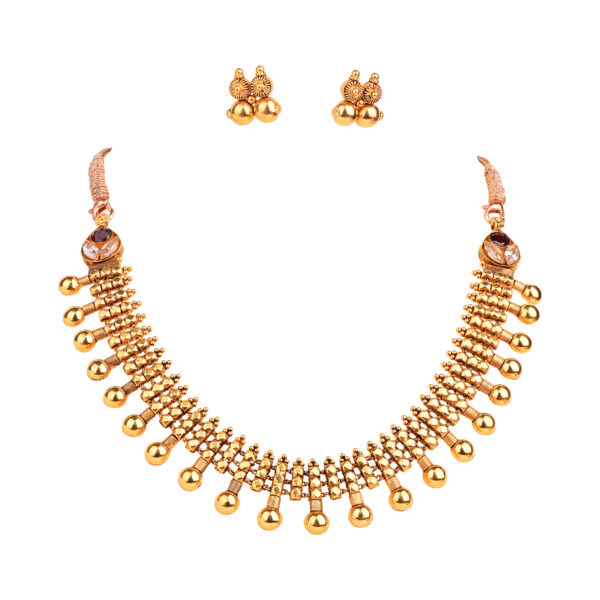 22K Plain Gold Necklace and Tops Set