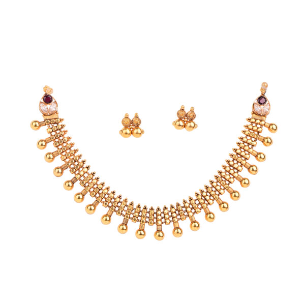 22K Plain Gold Necklace and Tops Set