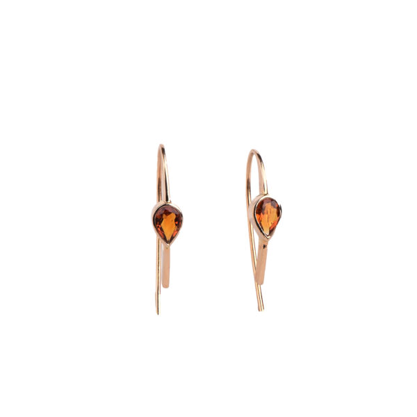 18K Garnet Earrings Contemporary Style