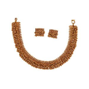 22K Plain Gold Necklace with Tops