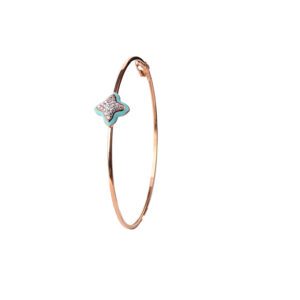 18K Rose Gold Bracelet with Enamel and Zircon