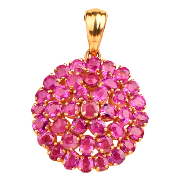 Burmese Ruby Pendant in 22K Gold