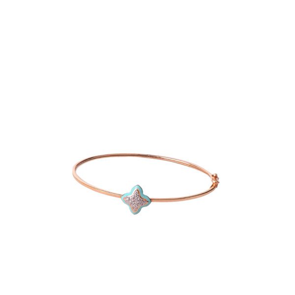 18K Rose Gold Bracelet with Enamel and Zircon