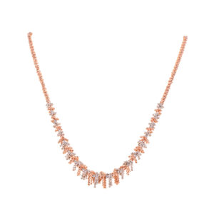 18K Rose Gold Necklace with White Rhodium Finish