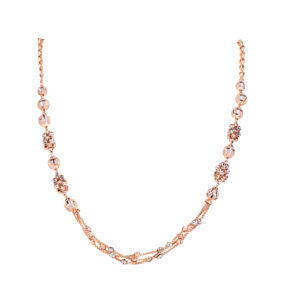 18K Rose Gold Necklace with Rhodium Finish