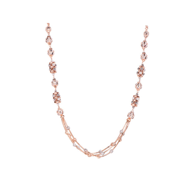 18K Rose Gold Necklace with Rhodium Finish