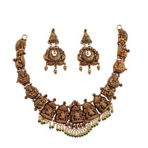 22K Gold Traditional Antique Necklace Set.