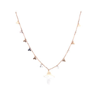 Light Weight Necklace in 18K Gold with Rhodium Finish