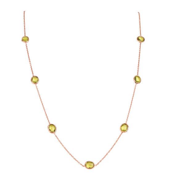 Peridot Necklace Chain in 18K Rose Gold