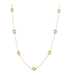 Peridot Necklace Chain in 18K Rose Gold