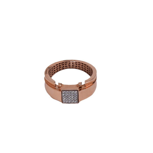 18K Rose Gold Ring with Zircon