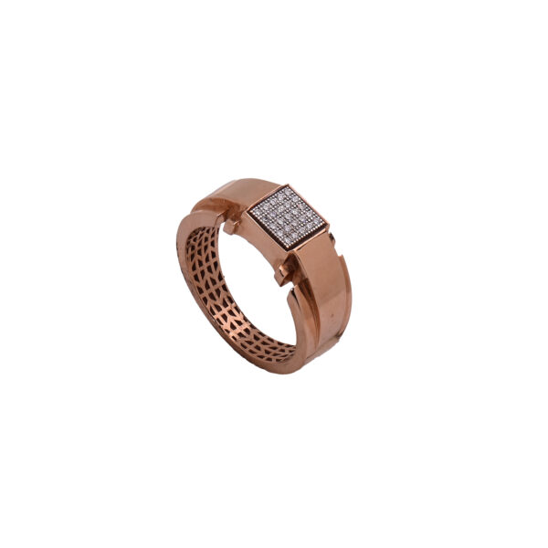 18K Rose Gold Ring with Zircon