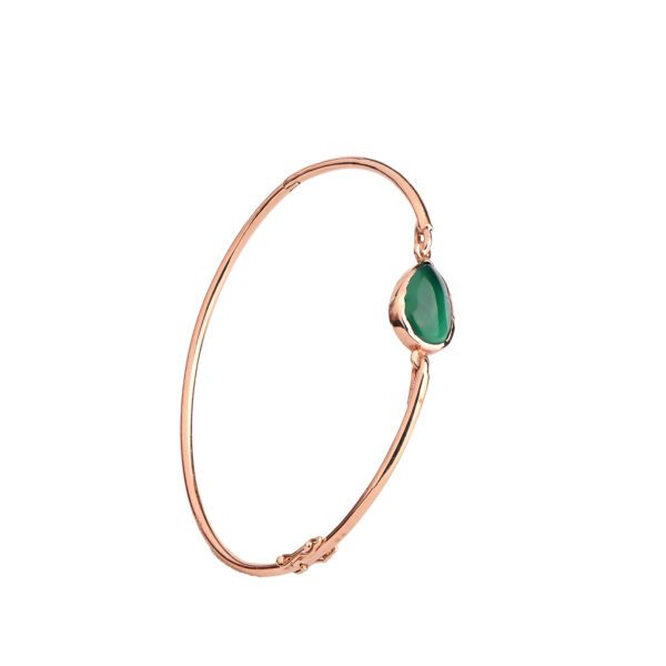 18K Gold Bracelet with Green Onyx