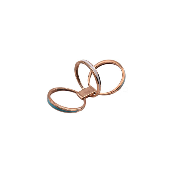 18K Rose Gold Ring with Enamel