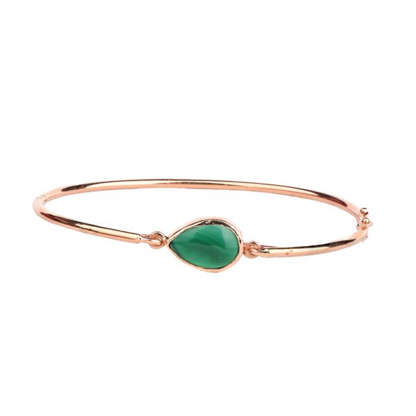 18K Gold Bracelet with Green Onyx