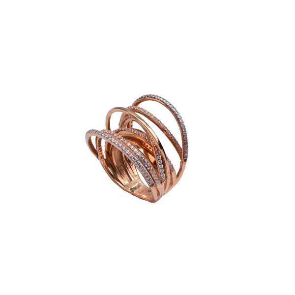 18K Rose Gold Ring with Zircon