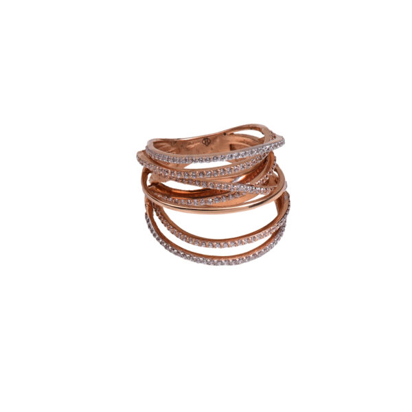 18K Rose Gold Ring with Zircon