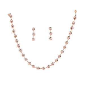 Zircon Necklace and Earrings set in 18K Rose Gold