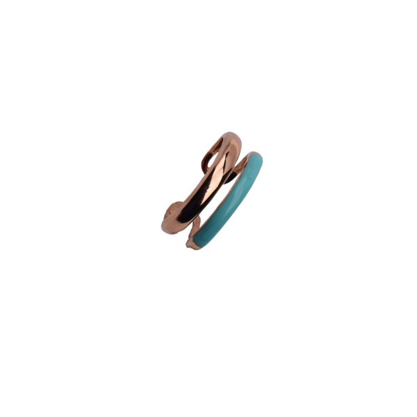 18K Gold Ring with Enamel Finish