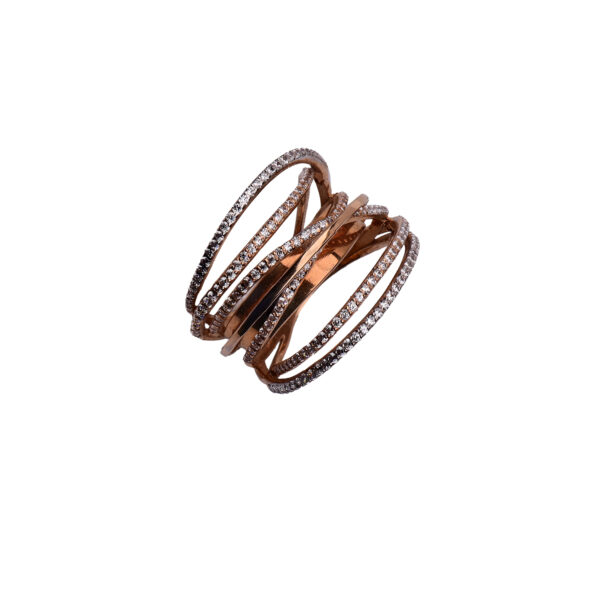 18K Rose Gold Ring with Zircon