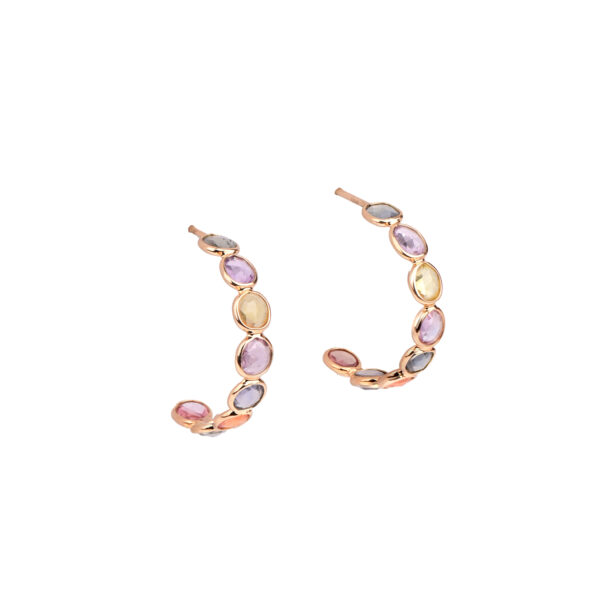 Multi Sapphire Earstuds in 18K Gold