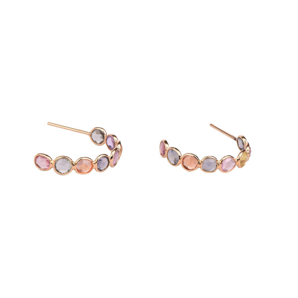 Multi Sapphire Earstuds in 18K Gold