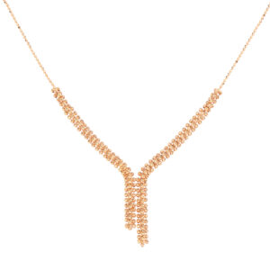 Contemporary Gold Necklace with Rhodium Finish in 18K Gold