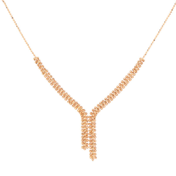 18K Gold Necklace with Rhodium Finish