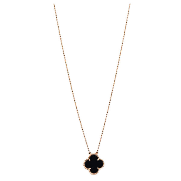 Black Onyx Pendant with Chain in 18K Gold