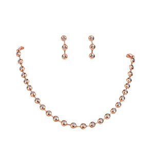 Zircon Necklace and Earrings set in 18K Rose Gold