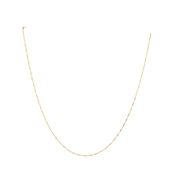 18K Gold Ball Barrel Chain Rhodium Finish