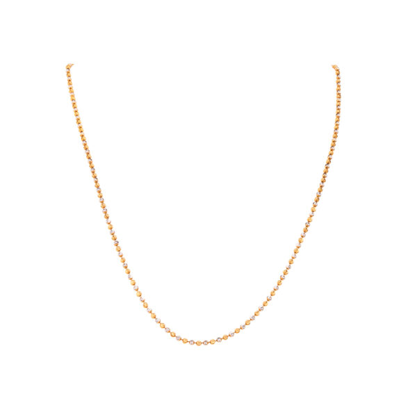 18K Gold Ball Chain with Rhodium Finish