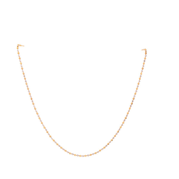 18K Gold Ball Chain with Rhodium Finish