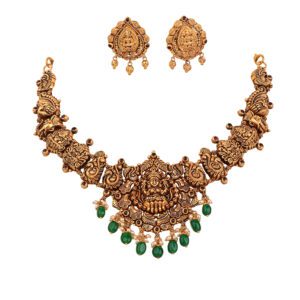 22K Gold Traditional Antique Necklace Set.